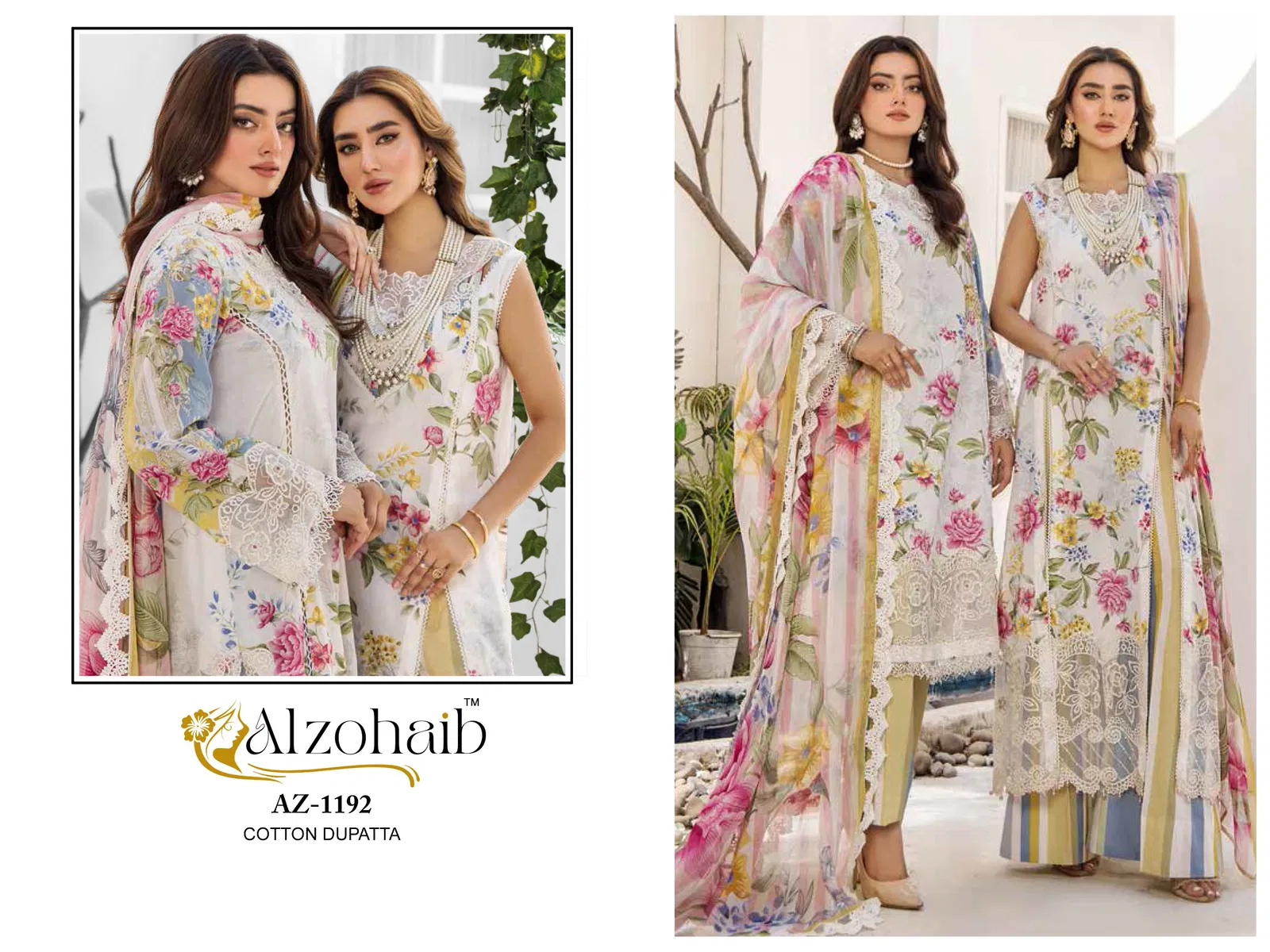 Sakina Vol 2 by Alzohaib Cotton Dupatta Pakistani Salwar Suits Wholesale Online